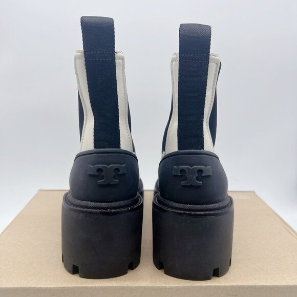 TORY BURCH CHELSEA LUG-SOLE Platform ANKLE BOOT White Leather US 7.5 $428 - Picture 3 of 13